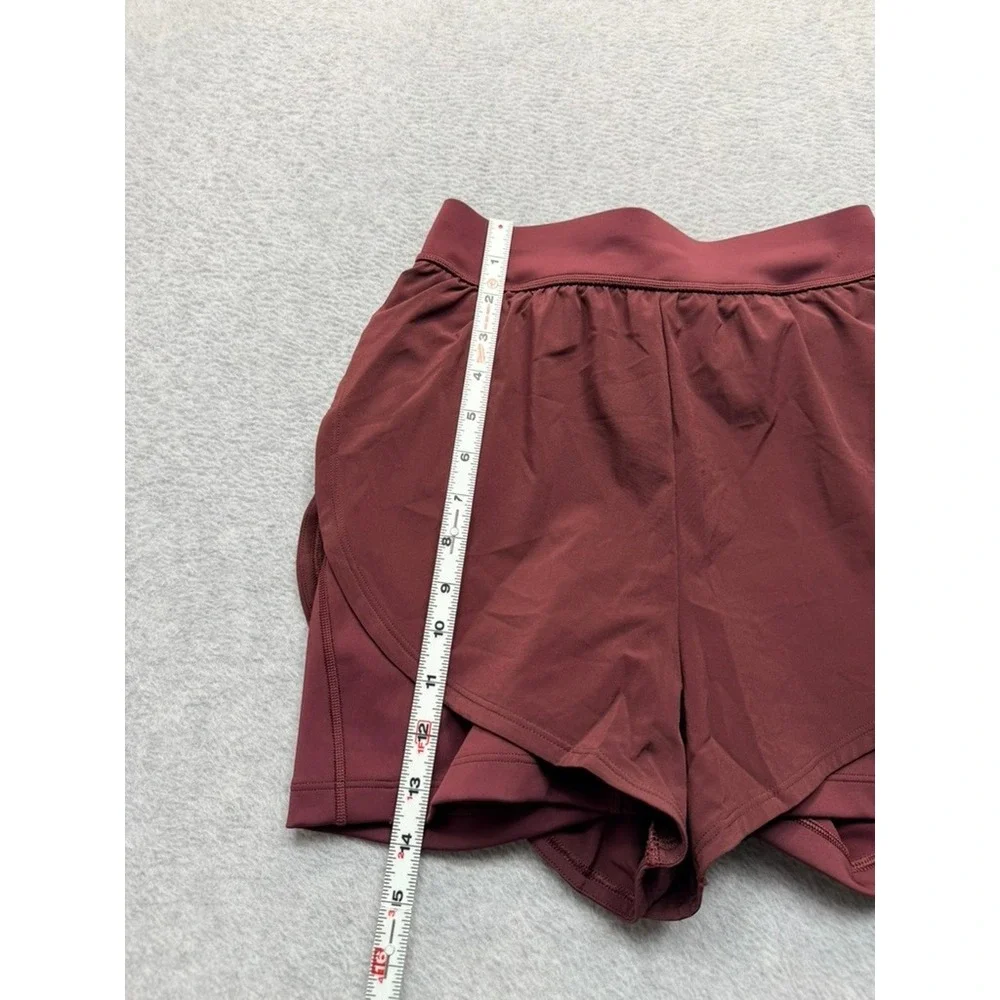 Nike Dri-FIT 2-in-1 Training Shorts Burgundy Womens XS High Rise Running